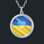 Ukraine Flag Necklace Heart - Freedom<br><div class="desc">Support Ukraine Flag Necklaces - Freedom - Peace - Flag of Ukraine - Together !  You can also transfer Support Ukraine to more than 1000 Zazzle products !  
We Stand With Ukraine !</div>