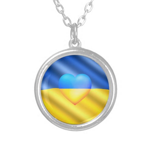 Ukraine Flag Necklace Heart _ Freedom