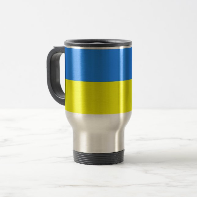 Ukraine, flag of Ukraine, Travel Mug (Front Left)