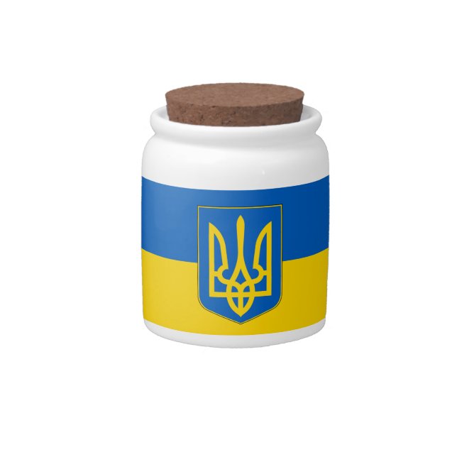 Ukraine Flag on Candy Jar (Front)