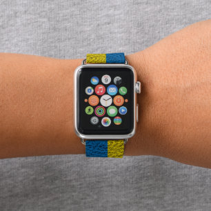 Ukraine flag on leather apple watch band