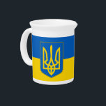 Ukraine Flag on Pitcher<br><div class="desc">Awesome Pitcher with Flag of Ukraine with coat of arms. This product its customizable.</div>