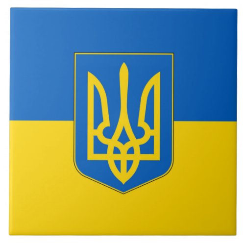 Ukraine Flag on Tile