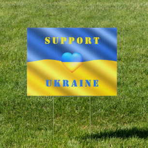Ukraine Flag Outdoor Sign Support Freedom