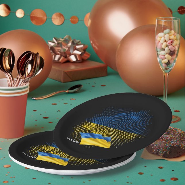 Ukraine flag paper plates (Multi)