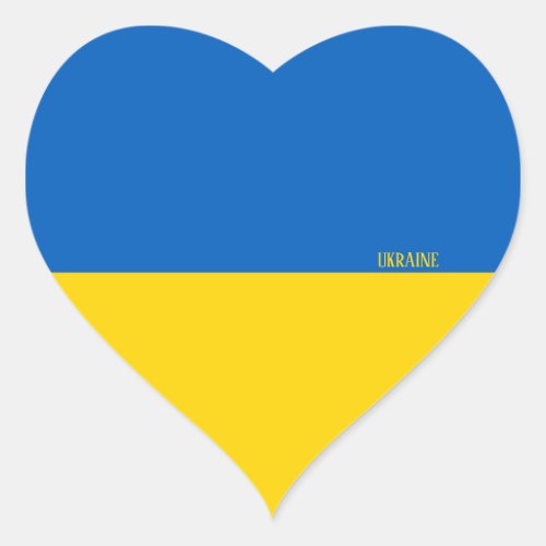 Ukraine Flag Patriotic Heart Sticker