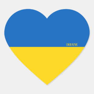 Ukraine Flag Patriotic Heart Sticker