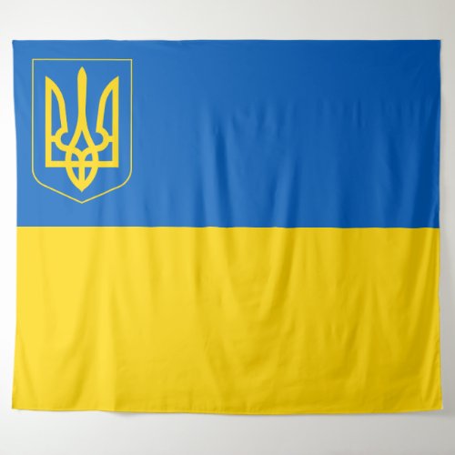 Ukraine Flag Patriotic Ukrainian Coat Of Arms Tapestry