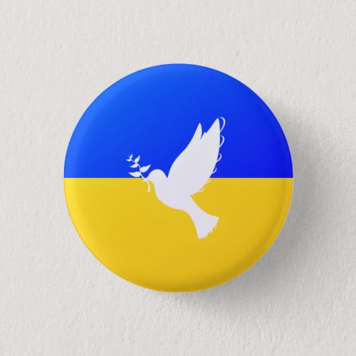 Ukraine Flag Peace Dove Button Freedom Support
