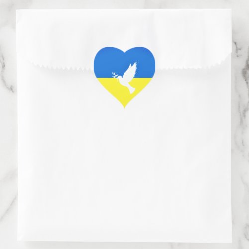 Ukraine Flag Peace Dove Sticker Freedom Peace