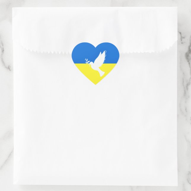 Ukraine Flag Peace Dove Sticker Freedom Peace (Bag)