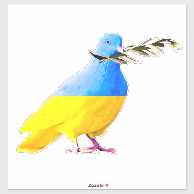 Ukraine Flag Peace Dove Sticker Support Freedom (Sheet)