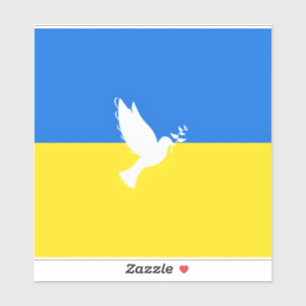 Ukraine Flag Peace Dove Stickers Support Freedom