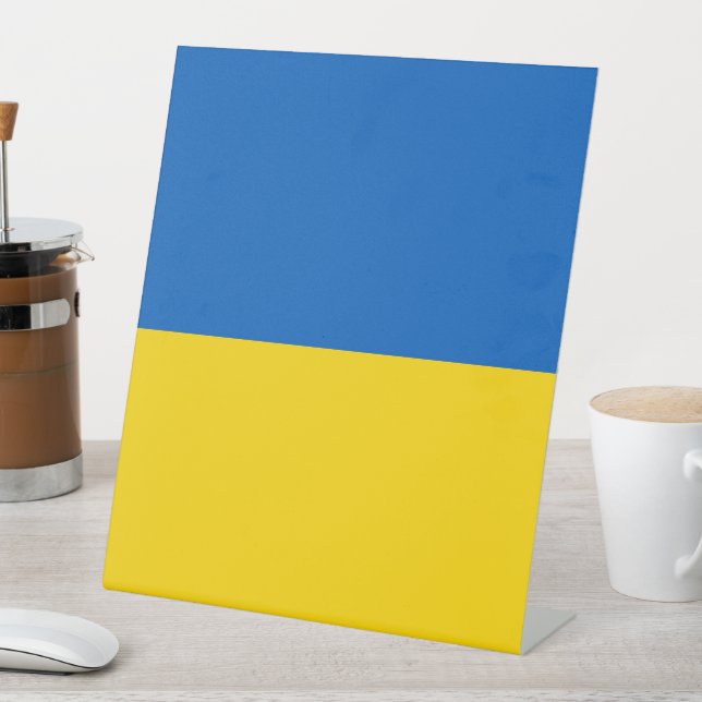 Ukraine flag pedestal sign (In SItu)