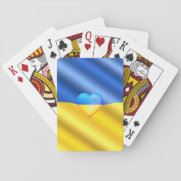 Ukraine Flag Playing Cards Heart - Freedom