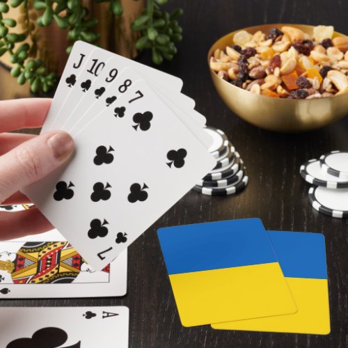 Ukraine flag poker cards