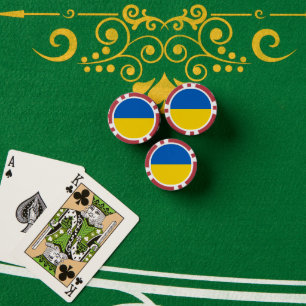 Ukraine flag poker chips