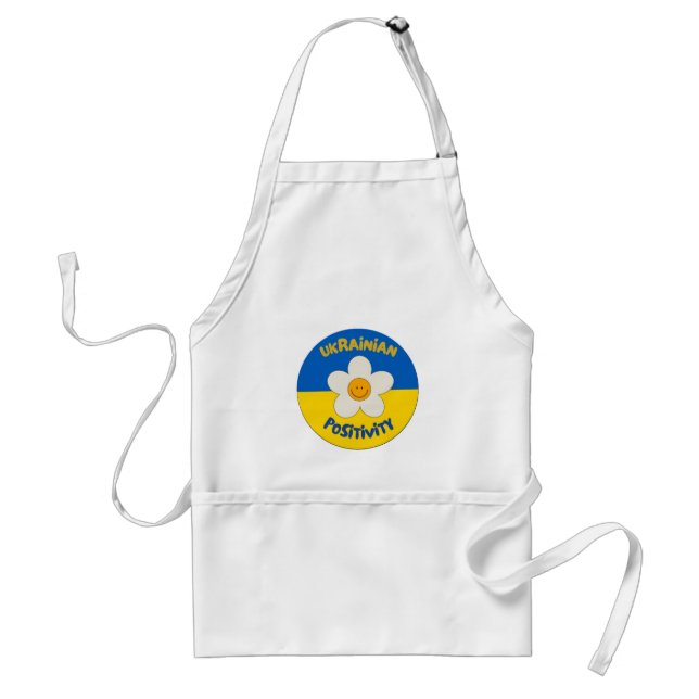 Ukraine Flag Positive, Ukraine Country Flag,Funny  Adult Apron (Front)