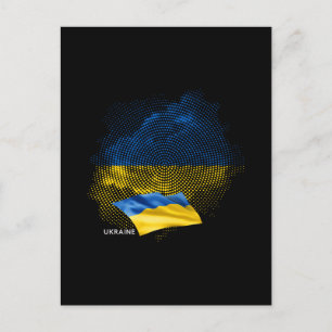 Ukraine flag postcard