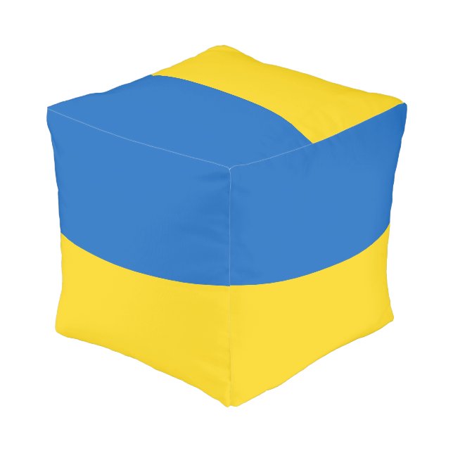 Ukraine flag pouf (Angled Back)