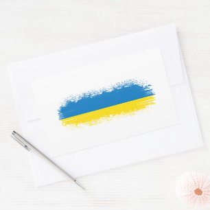Ukraine flag  rectangular sticker