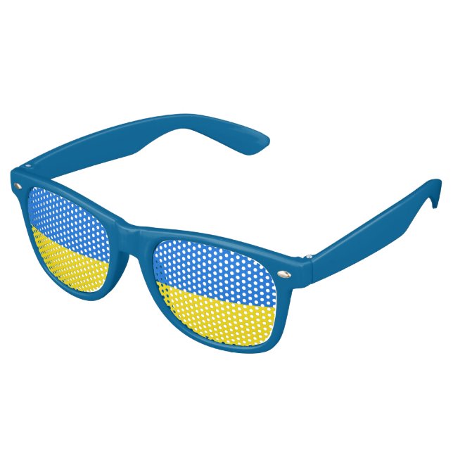 Ukraine Flag Retro Sunglasses (Angled)