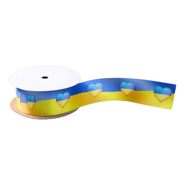 Ukraine Flag Ribbon Hearts - Freedom (Spool)