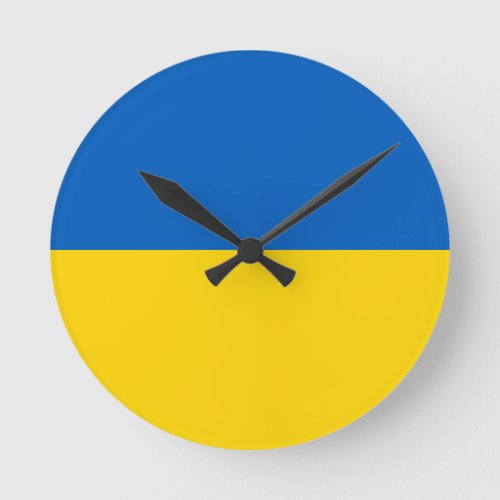 Ukraine Flag Round Clock