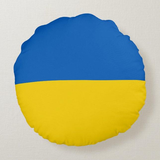Ukraine flag round pillow (Back)