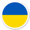 Ukraine Flag Round Sticker