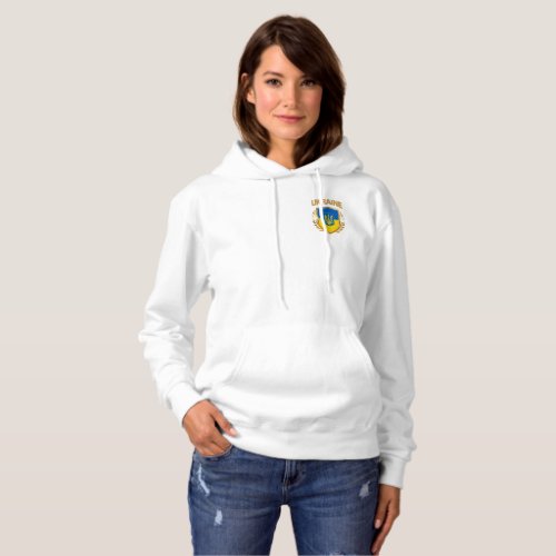 Ukraine Flag Shield  Emblem Hoodie