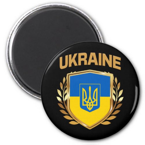 Ukraine Flag Shield  Emblem Magnet