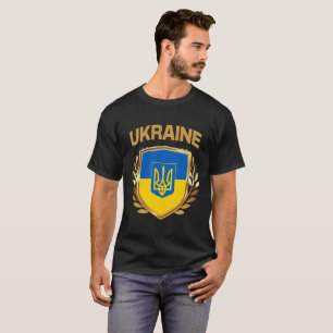 Ukraine Flag Shield & Emblem T-Shirt
