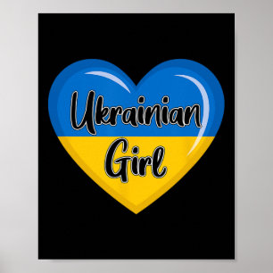Ukraine Flag Shirt For Women Ukrainian Girl Poster