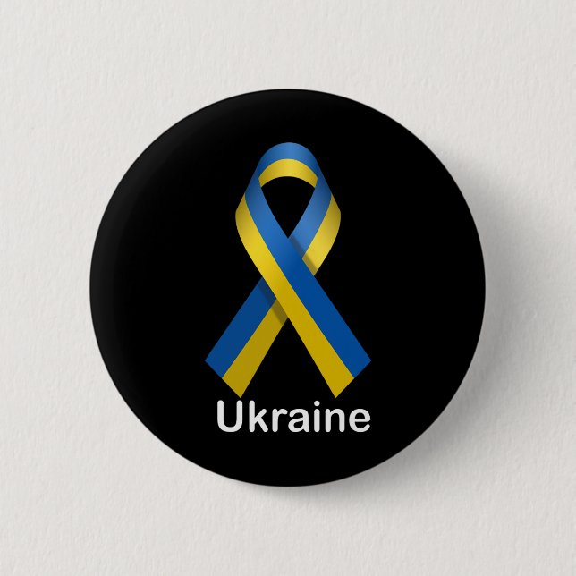 Ukraine Flag Shirt With Ukrainian National Colors  Button (Front)