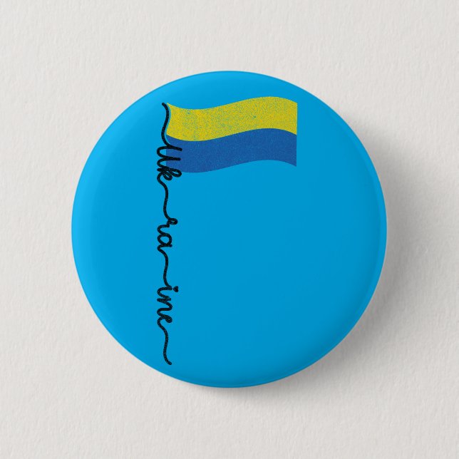 Ukraine Flag Signature Design, Symbol on Flagpole Button (Front)