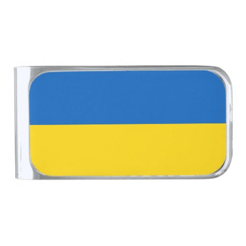 Ukraine Flag Silver Finish Money Clip