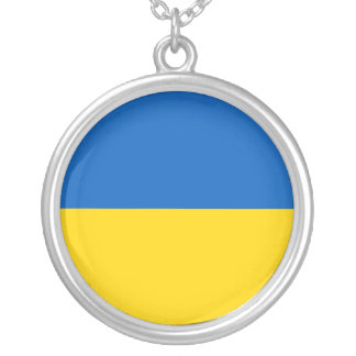 Ukraine Flag Silver Plated Necklace