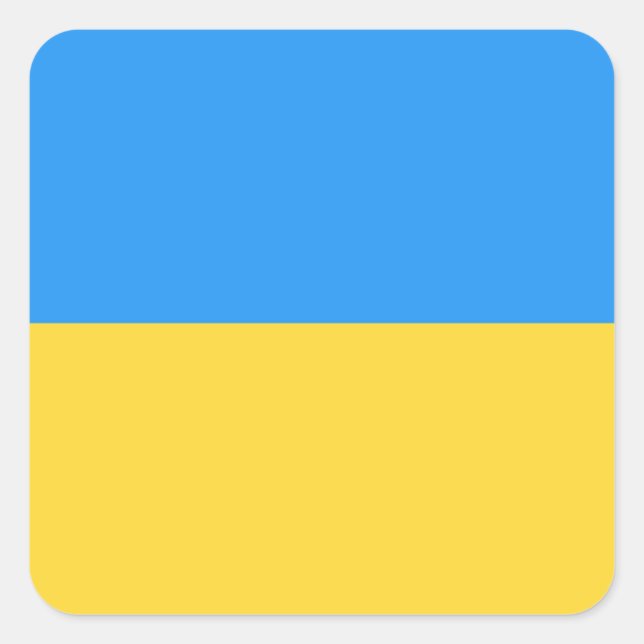Ukraine flag square sticker (Front)