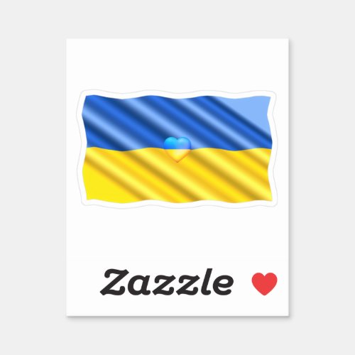 Ukraine Flag Sticker Heart _ Freedom