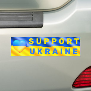 Ukraine Flag Sticker Heart Freedom Support