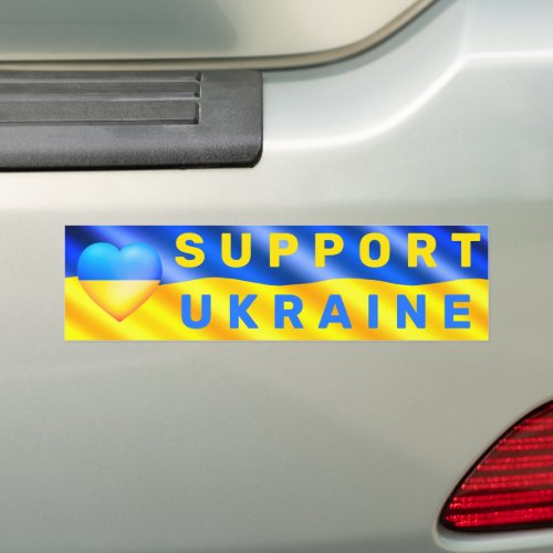 Ukraine Flag Sticker Heart Freedom Support