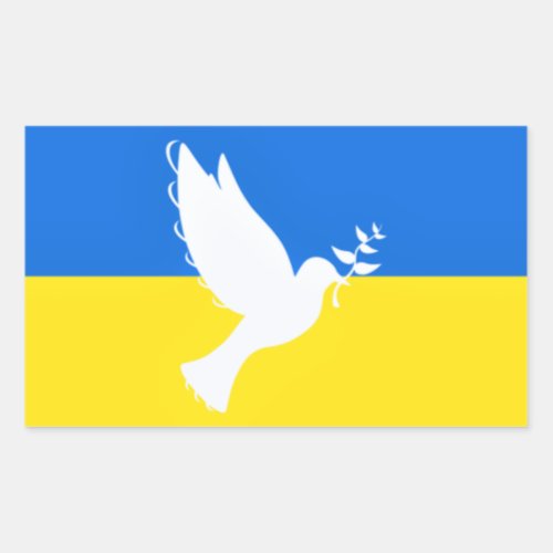 Ukraine Flag Sticker with Dove of Peace _ Freedom