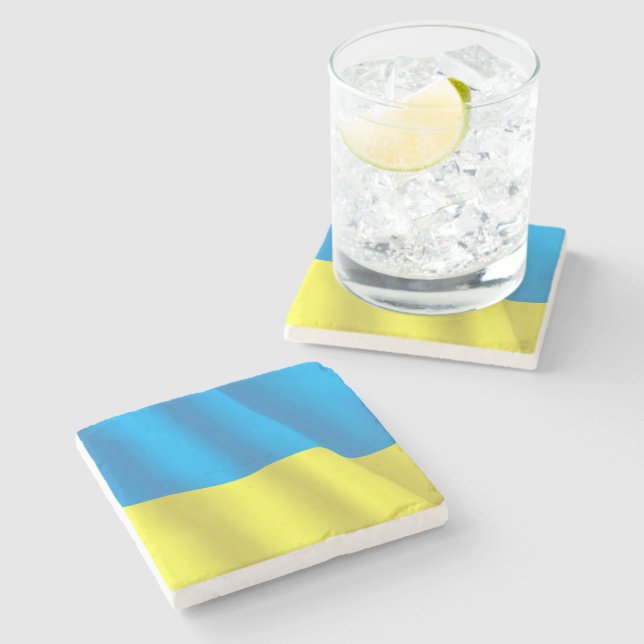 Ukraine Flag Stone Coaster (Side)