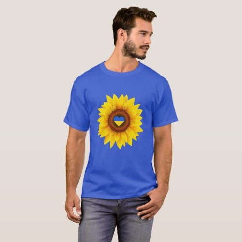 Ukraine Flag Sunflower Blue  Yellow T_Shirt