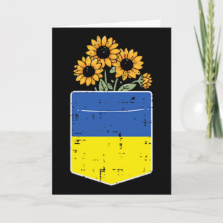 Ukraine Flag Sunflower Pocket Ukrainian Women Girl Card