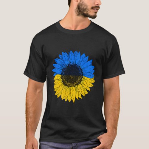 Ukraine Flag Sunflower Ukrainian Flag T_Shirt