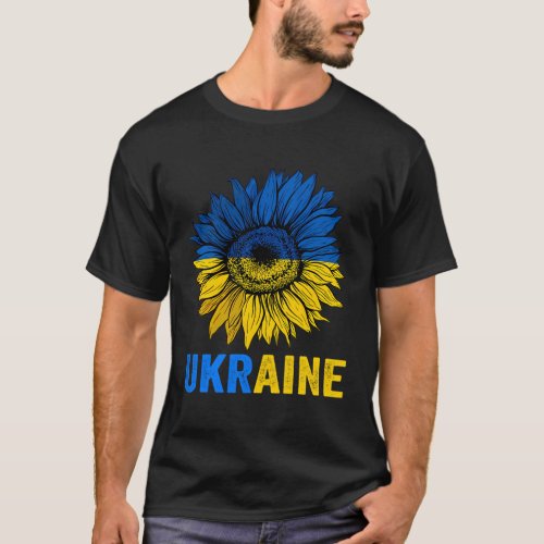 Ukraine Flag Sunflower Ukrainian Support T_Shirt