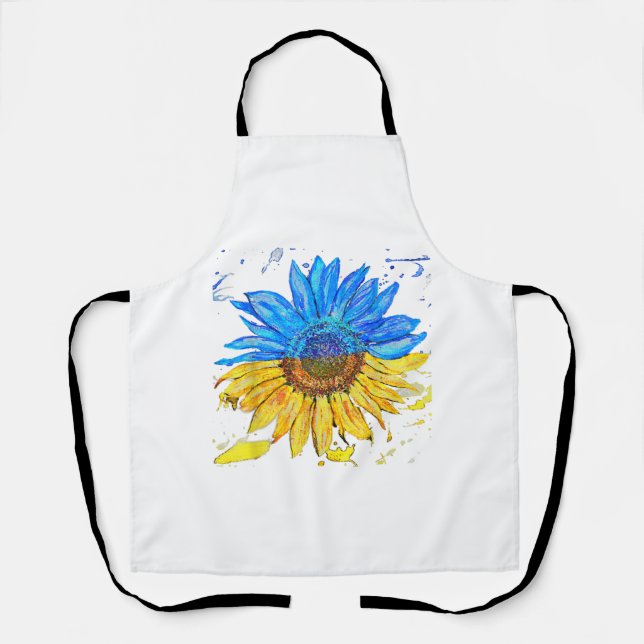 Ukraine Flag Sunflower Vintage Shirt Ukrainian Sup Apron (Front)