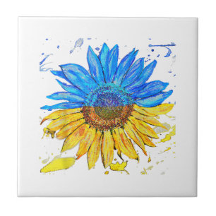 Ukraine Flag Sunflower Vintage Shirt Ukrainian Sup Ceramic Tile